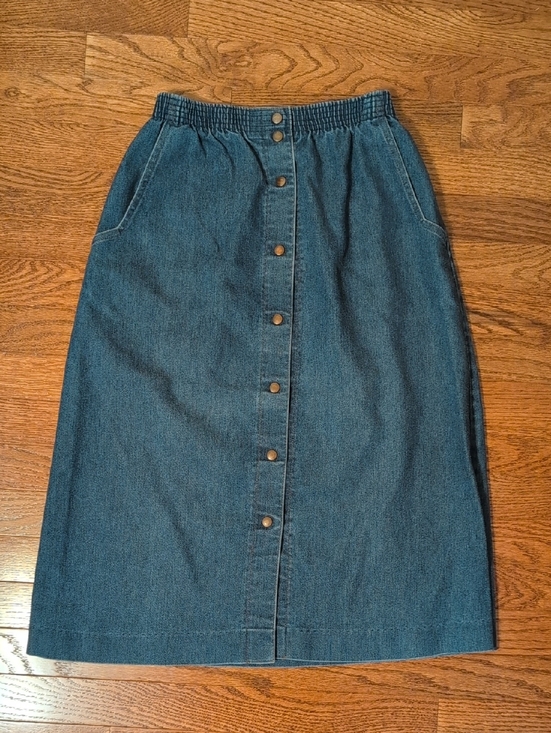 Koret Dresses & Skirts - Koret Dark Blue Vintage Button-Front High Waisted Denim Midi Skirt